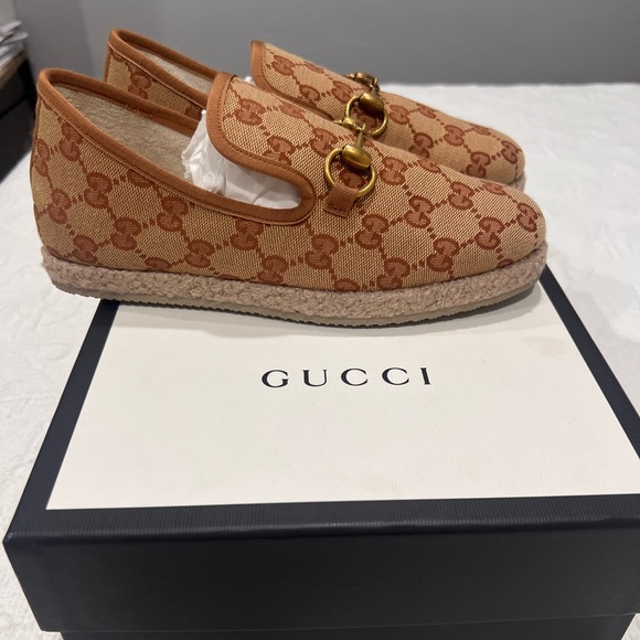 Original GUCCI- fria loafer woman’s size 35.5 color Tan - Picture 1 of 8